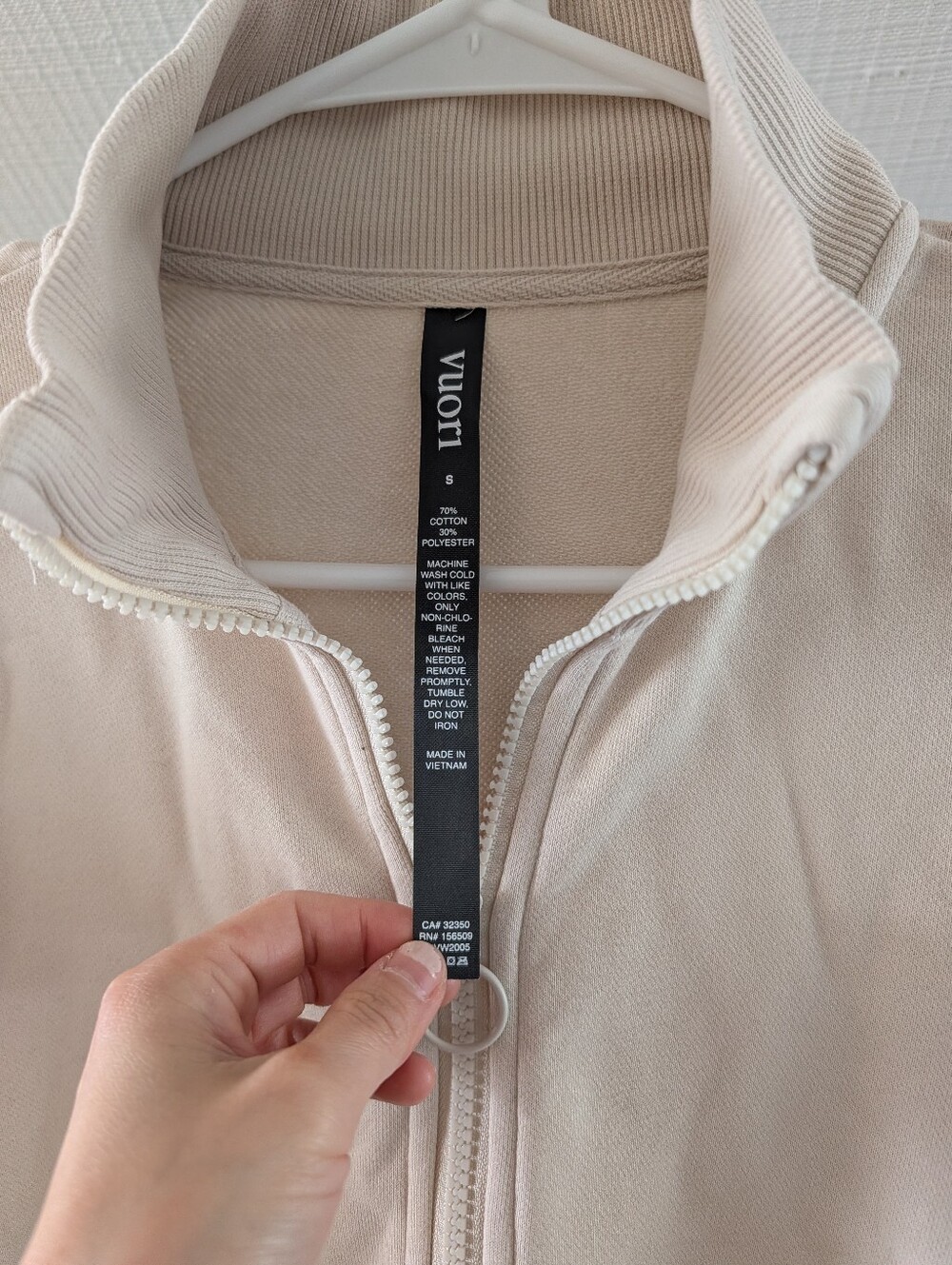 Vuori Sedona Rib Half Zip, Bone, Small - Picture 2 of 3